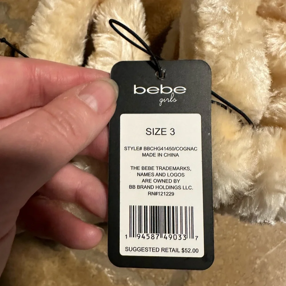 NWT Bebe Girls Shimmer MicroSuede Winter Boot Size 3